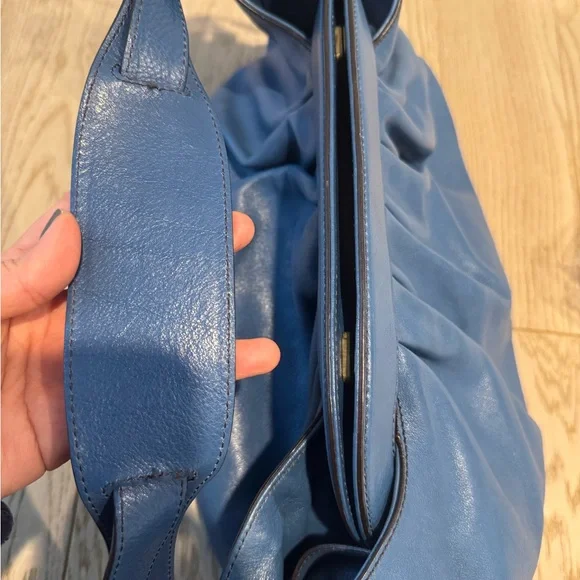 💗FENDI Blue Borse Leather Doctor Hobo Bag Authentic - Picture 14 of 16